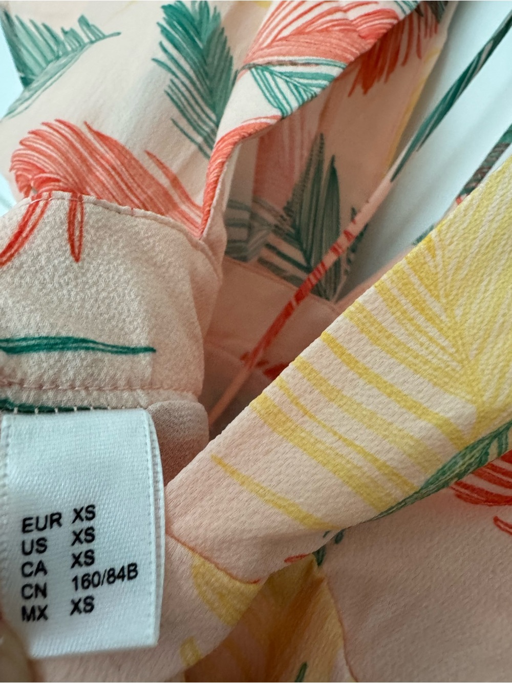 Floral Palm Print Mini Dress in Peach - Picture 6 of 6